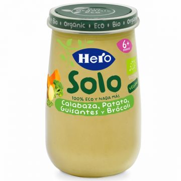 Meniu eco dovleac, cartofi, mazare si brocoli pentru +6 luni, 190g, Hero Baby