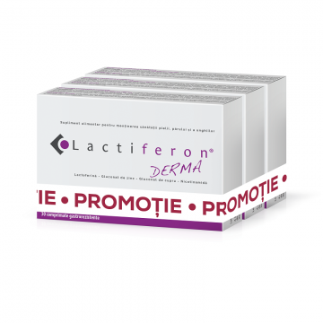 Pachet Lactiferon Derma 2+1, 30 comprimate, Solartium