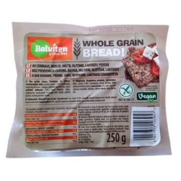 Paine fara gluten Whole Grian, 250g, Balviten