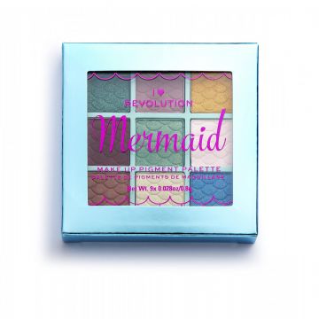 Paleta fard Makeup Revolution, I Heart Revolution, Vegan, Highlighter & Blush Palette 2-In-1, 1.5 g (Nuanta fard: Mermaid)