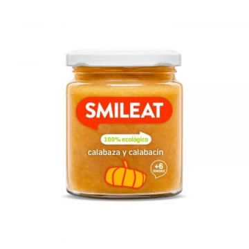 Piure Bio de legume cu dovleac, dovlecel si ulei masline, +6 luni, 230 g, Smileat