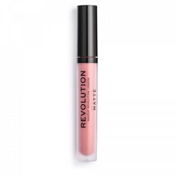 Ruj lichid Makeup Revolution, Matte, Vegan, 3 ml (Nuanta Ruj: 112 Ballerina)