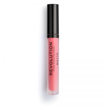 Ruj lichid Makeup Revolution, Matte, Vegan, 3 ml (Nuanta Ruj: 132 Cherry)