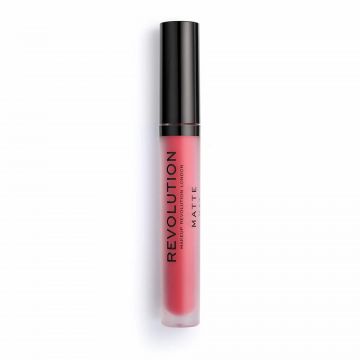 Ruj lichid Makeup Revolution, Matte, Vegan, 3 ml (Nuanta Ruj: 141 Rouge)