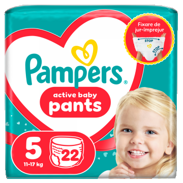 Scutece Active Baby Pants 11-17 kg, Marimea 5, 22 bucati, Pampers