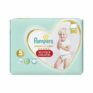 Scutece-chilotel Premium Care Pants Nr.5 12-17kg, 34 bucati, Pampers