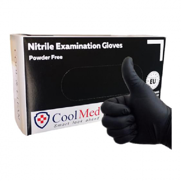 Manusi examinare nitril, negre, marime XL, 100 bucati, Cool Med