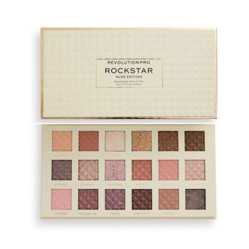 Paleta farduri Makeup Revolution Pro - Shadow Palette Rockstar (Gramaj: 18 g, CULOARE: Nude, Concentratie: Paleta fard de pleoape)