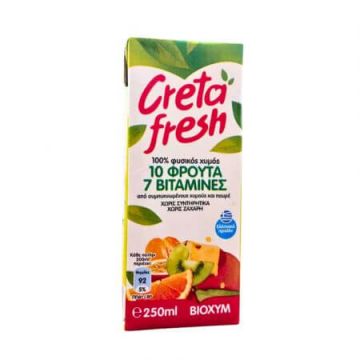 Suc naturat cu 10 fructe si 7 vitamine, 250 ml, Creta Fresh