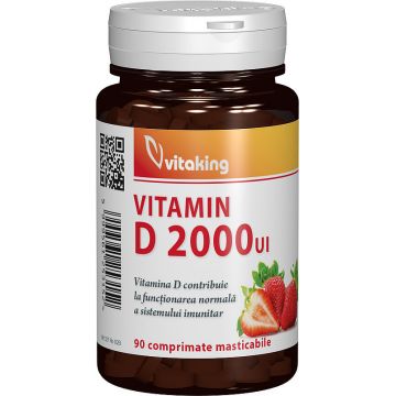 Vitamina D 2000 UI VItaking comprimate masticabile (Ambalaj: 210 comprimate masticabile)