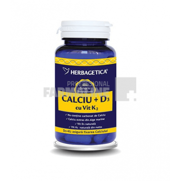 Calciu + D3 cu Vitamina K2 30 capsule