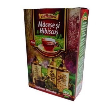 Ceai de macese si hibiscus, 50g, AdNatura