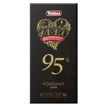 Ciocolata neagra cu 95% cacao, 75 g, Torras