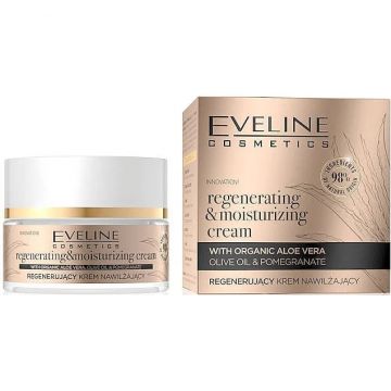 Crema hidratanta regeneranta Eveline Organic Gold Regenerating Moisturizing Cream, 50 ml