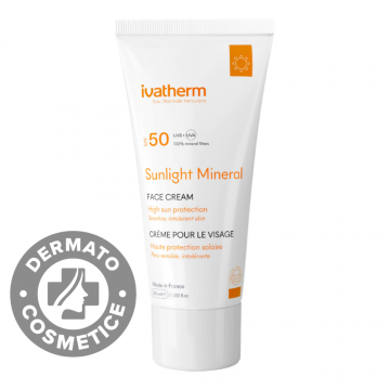 Crema pentru fata Sunlight Mineral SPF 50, 50ml, Ivatherm