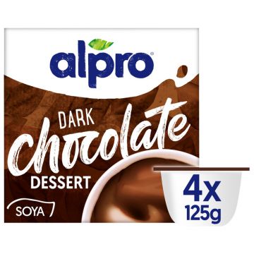 Desert din soia cu ciocolata neagra, 4 x 125g, Alpro