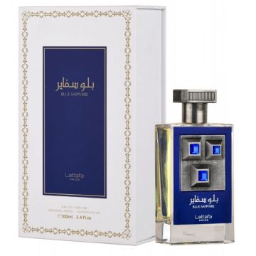 Lattafa Blue Sapphire, Apa de Parfum, Unisex, 100 ml (Concentratie: Apa de Parfum, Gramaj: 100 ml)