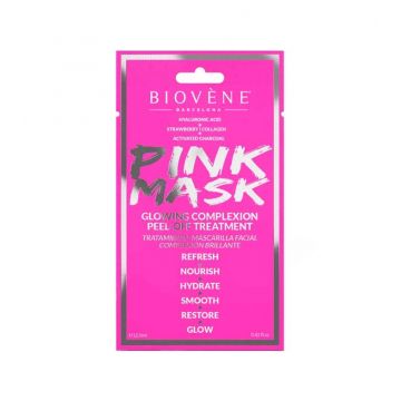 Masca de fata roz pentru stralucire peel-off Pink Mask, 12.5ml, Biovene