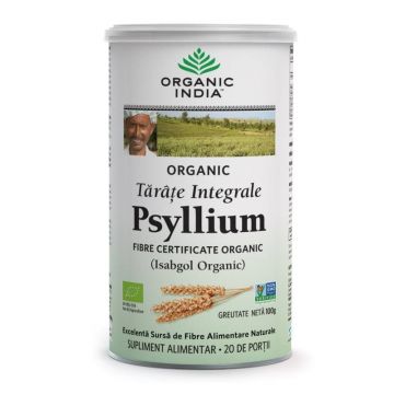 ORGANIC INDIA Tarate de Psyllium Integrale, 100% Organic