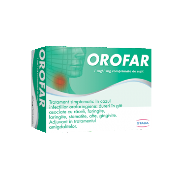 Orofar 1mg/1mg - 24 comprimate de supt