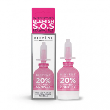 Ser tratament anti-acnee AHA-BHA 20% si tea tree Blemish S.O.S, 10ml, Biovene