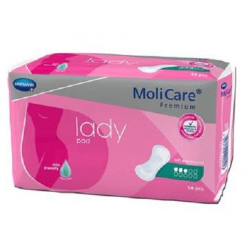 Tampoane MoliCare Premium lady pad incontinenta urinara usoara3 picaturi, 14 bucati, Hartmann