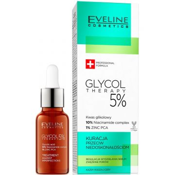 Tratament impotriva imperfectiunilor Glycol Therapy 5%, 18ml, Eveline Cosmetics