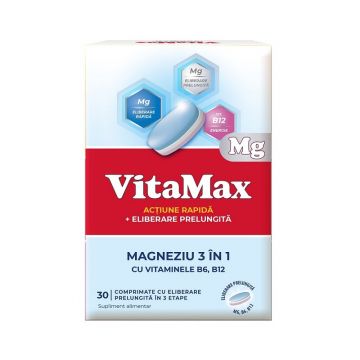 VitaMax Magneziu 3 in 1 30 comprimate cu eliberare prelungita Perrigo