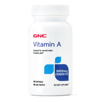 Vitamina A 3000 mcg (10000UI), 180 capsule, GNC