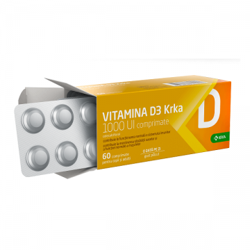 Vitamina D3 Krka 1000 IU, 60 comprimate, Krka