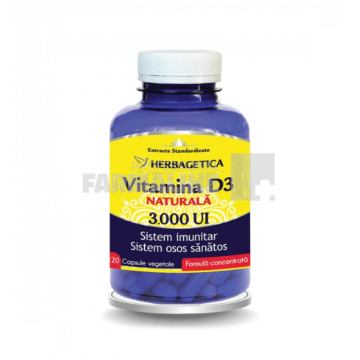 Vitamina D3 Naturala 3000 UI 120 capsule