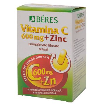Beres Vitamina C 600mg + Zn, 60 tablete