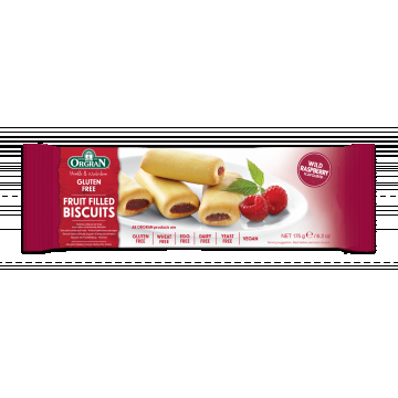 Biscuiti umpluti cu zmeura fara gluten, 175g, Orgran