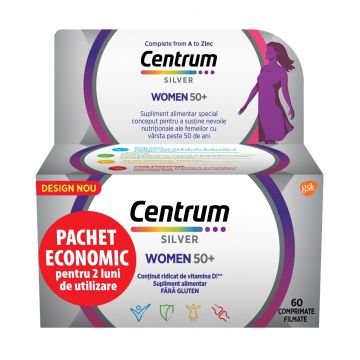 Centrum Silver 50+ pentru femei, 60 comprimate, GSK