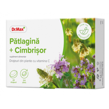 Dr. Max Drajeuri cu patlagina si cimbrisor, 24 drajeuri