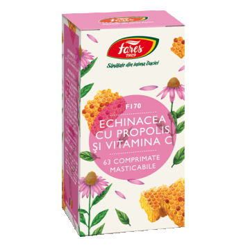 Echinacea cu propolis si vitamina C F170, 60 comprimate, Fares