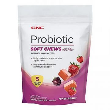 GNC Probiotice cu Fibre Aroma de Fructe de Padure 30 caramele