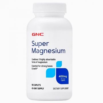 GNC Super Magneziu 400 mg, 90 tablete