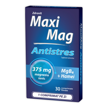 MaxiMag Antistres 375 mg, 30 comprimate, Zdrovit