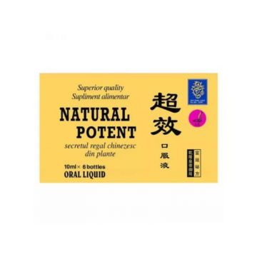Natural potent, 6 fiole, 10 ml solutie buvabila, disfunctii erectile