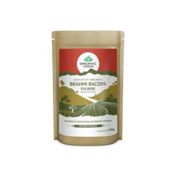 ORGANIC INDIA Brahmi Bacopa Pulbere Memorie si Concentrare, 100g