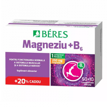 Pachet Magneziu + B6, 50+10 comprimate, Beres Pharmaceuticals