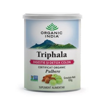 Pulbere Triphala Digestie Detox Colon, 100 g, Organic India