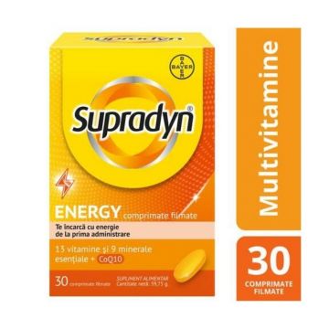 Supradyn Energy Multivitamine + Coenzima Q10, 30 comprimate