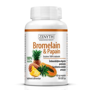 Bromelain & Papain 700 GDU,  60 capsule, Zenyth