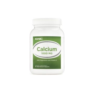 GNC Calcium 1000 mg, Calciu cu Magneziu si Vitamina D, 90 tablete