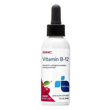 GNC Vitamina B-12 1000 Mcg cu Aroma de Cirese, 60 ml
