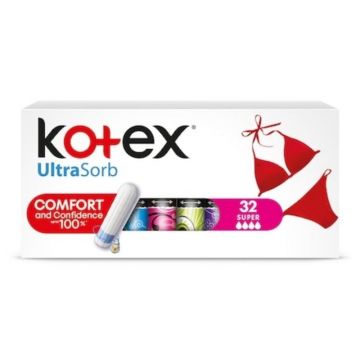 Kotex Tampoane interne Super UltraSorb, 32 bucati