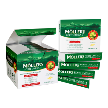 Moller's Forte with cod liver oil Omega-3, 150 capsule