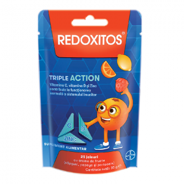 Redoxitos Triple Action, Vitamina C, suport imunitar, 25 de jeluri gumate